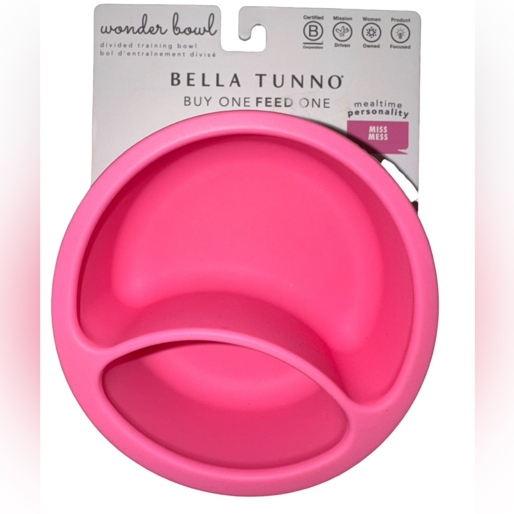 Bella Tunno Pink Divided Wonder Bowl - Silicone Baby Plate